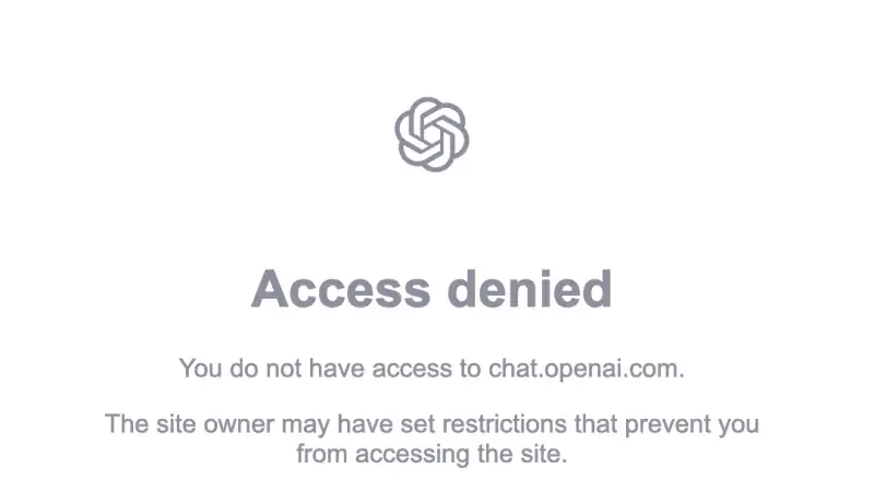 chatgpt网站提示access denied 无法访问