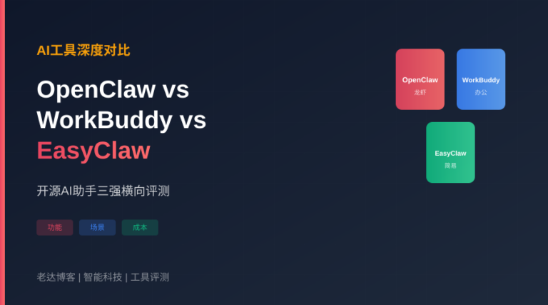OpenClaw vs WorkBuddy vs EasyClaw：开源AI助手三强对比 – 老达AI博客