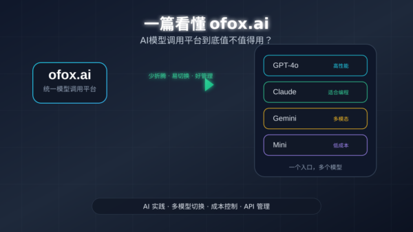 一篇看懂 ofox.ai：它是什么、能做什么、为什么比直接调大模型更省心