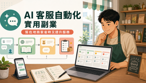 本地商家使用AI客服自动回复客户消息并形成人工审核交付流程的场景图