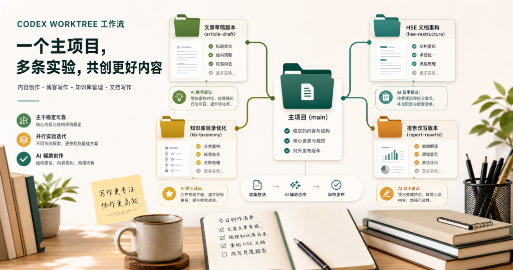 Codex 新工作树怎么用？内容创作者也能上手的无代码工作流 – 老达AI博客