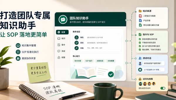 自定义GPT团队知识助手把资料、SOP、测试对话和权限管理串成可交付工作流