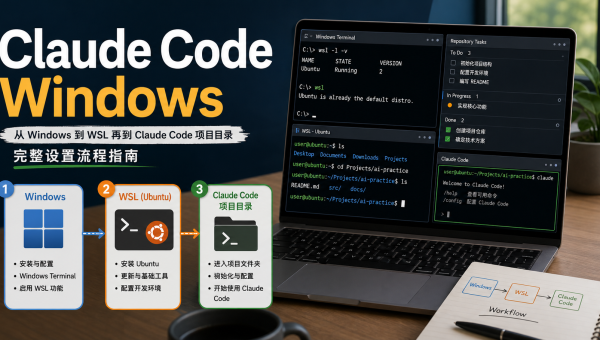 Claude Code Windows 和 WSL 项目目录配置流程图